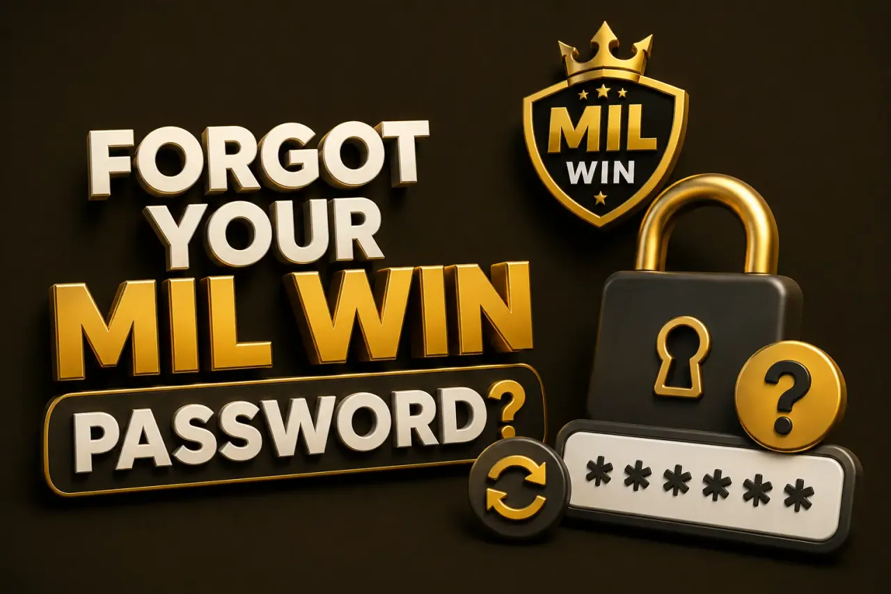 Password recovery Padlock marked with a question mark beside a masked password field and reset arrows