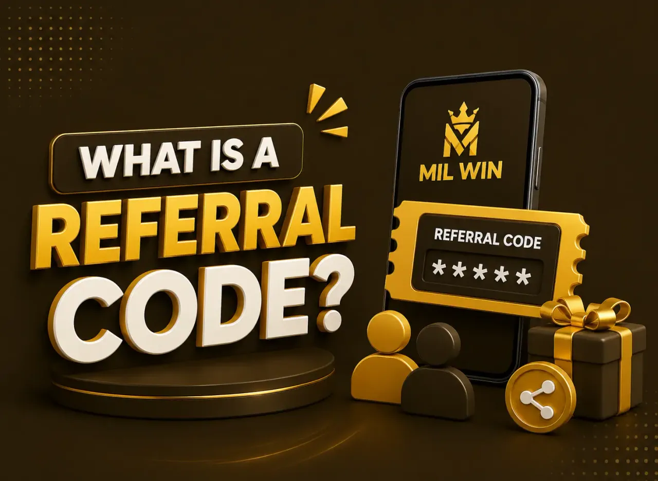 What a referral code is Referral code card with a star rating beside a share icon and a wrapped gift box
